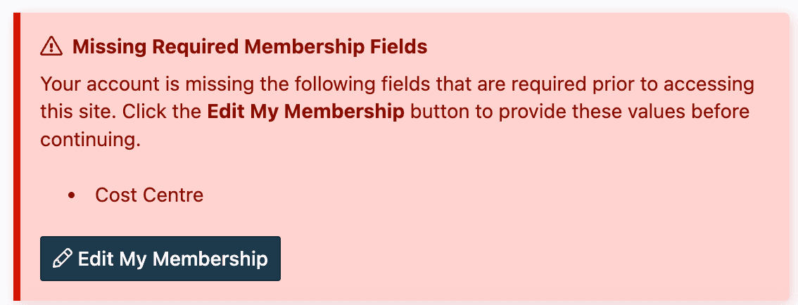 missing information alert