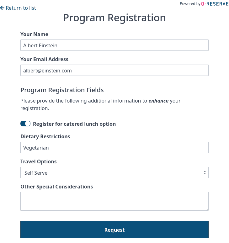 Public Reservations and Requests