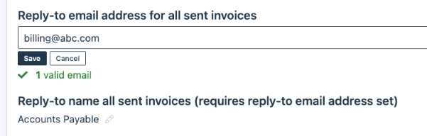 change email address on invoices